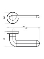 Ручка Armadillo (Армадилло) раздельная R.URB52.EXCALIBUR (EXCALIBUR URB4) SN-3 матовый никель