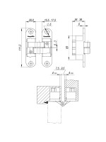 Петля Armadillo (Армадилло) скрытой установки U3D6200L BL левая (Architect 3D-ACH 60) черный 60 кг