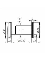 Глазок Punto (Пунто) дверной, оптика пластик DV-1/60-35/P (DVP1/NEW) CP хром