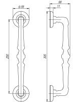 Ручка-скоба Fuaro (Фуаро) PULL.SM250.PALAZZO AB-7 (PALAZZO PULL SM) матовая бронза