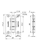Петля Armadillo (Армадилло) универсальная OPTIMUM AB Бронза