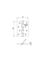 Петля Fuaro (Фуаро) универсальная IN4400U GR (4BB 100x75x2,5) графит