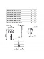 Цилиндровый механизм Mottura (Моттура) с вертушкой DPC1F3646 S3 (82 мм/31+10+41) САТИН.НИКЕЛЬ, 5+1 кл.