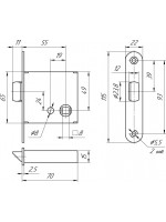 ЗЩ1-3 Mettem (Меттэм) (Защелка ЗЩ-1 (б/ручек)) левая