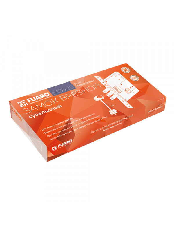 Замок Fuaro (Фуаро) врезной сувальдный MDV25/S-60.00.3R16 4key
