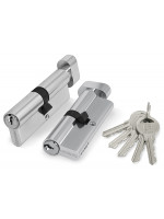 Цилиндровый Fuaro (Фуаро) механизм (100 ZM/80) 1000ZMKnob80(40+10+30) CP хром 5Key с вертушкой