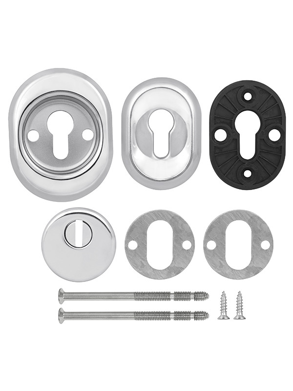 Броненакладка Fuaro (Фуаро) DEF.CRE/OV-set.9726 (DEF 9726) M6x90 врезная с чашкой CP-8 хром