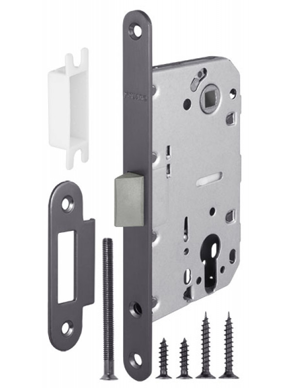 Корпус Fuaro (Фуаро) врезного замка c защёлкой PLASTP85C-50 (P85C-50) GR графит