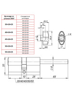 Цилиндровый Punto (Пунто) механизм (Z407/70) Z4007Tang70(35+10+25) со штоком CP хром