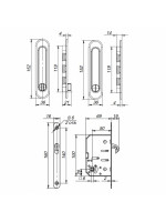 Защелка Punto (Пунто) с ручками для раздвижных дверей SH.SL152.KIT011-BK (Soft LINE SL-011) СP-8 хром