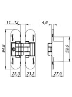 Петля Armadillo (Армадилло) скрытой установки U3D4000 CP (9540UN3D) хром