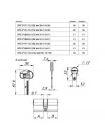 Цилиндровый механизм Mottura (Моттура) с вертушкой DPC1F3131 S3 (62 мм/26+10+26) САТИН.НИКЕЛЬ, 5+1 кл.