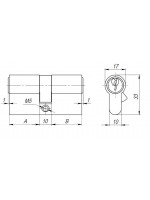 Цилиндровый Ajax (Аякс) механизм (AX100/80) AX1000Key80 (35+10+35) CP хром