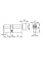 Цилиндровый Ajax (Аякс) механизм (AX202/80) AX2002Knob80 (35+10+35) CP хром с вертушкой