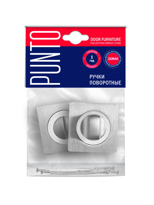 Ручка Punto (Пунто) поворотная BK6.K.ZQ51 (BK6 ZQ ) SN/CP-3 матовый никель/хром