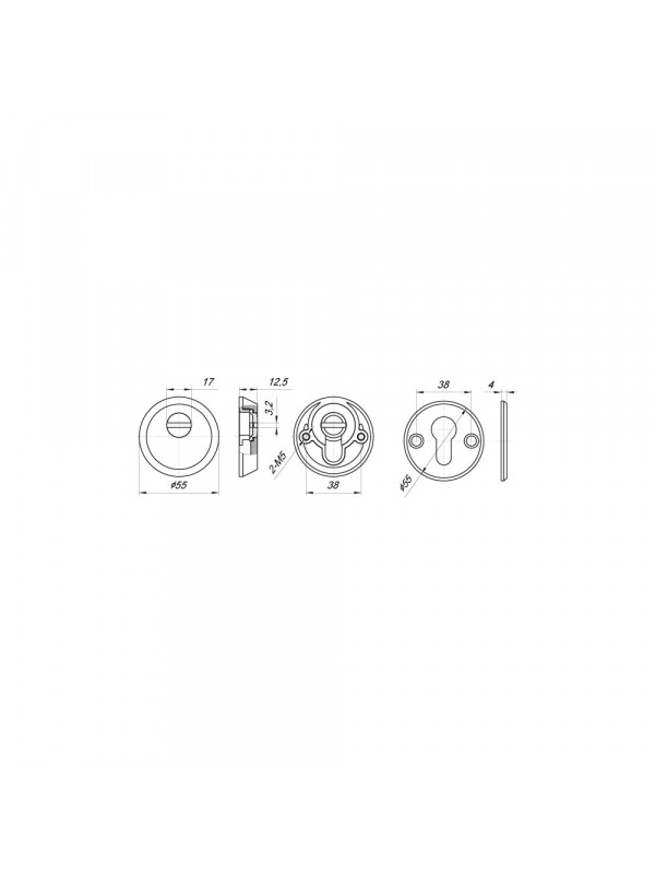Накладка Punto (Пунто) DEF.SH-al/R-EXT.5513 (A5513) тех упаковка, винт M5x90 SN матовый никель