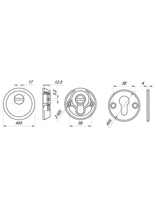 Накладка Punto (Пунто) DEF.SH-al/R-EXT.5513 (A5513) тех упаковка, винт M5x90 AB бронза