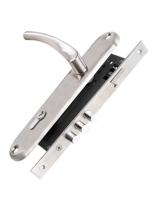 Замок Punto (Пунто) цилиндровый в комплекте с ручкой LOCKSET90.CRONA.4585-3 (KIT P90 4585/3 CRONA) SN мат.никель