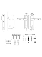 Замок Punto (Пунто) цилиндровый в комплекте с ручкой LOCKSET16.CRONA.4070-1 (KIT P16 4070 CRONA) AB бронза