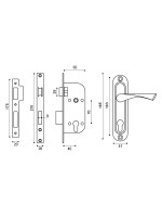 Замок Punto (Пунто) цилиндровый в комплекте с ручкой LOCKSET16.CRONA.4070-1 (KIT P16 4070 CRONA) AB бронза