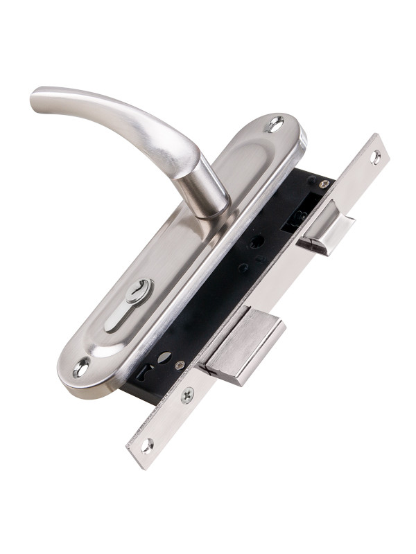Замок Punto (Пунто) цилиндровый в комплекте с ручкой LOCKSET16.CRONA.4070-1 (KIT P16 4070 CRONA) SN мат.никель