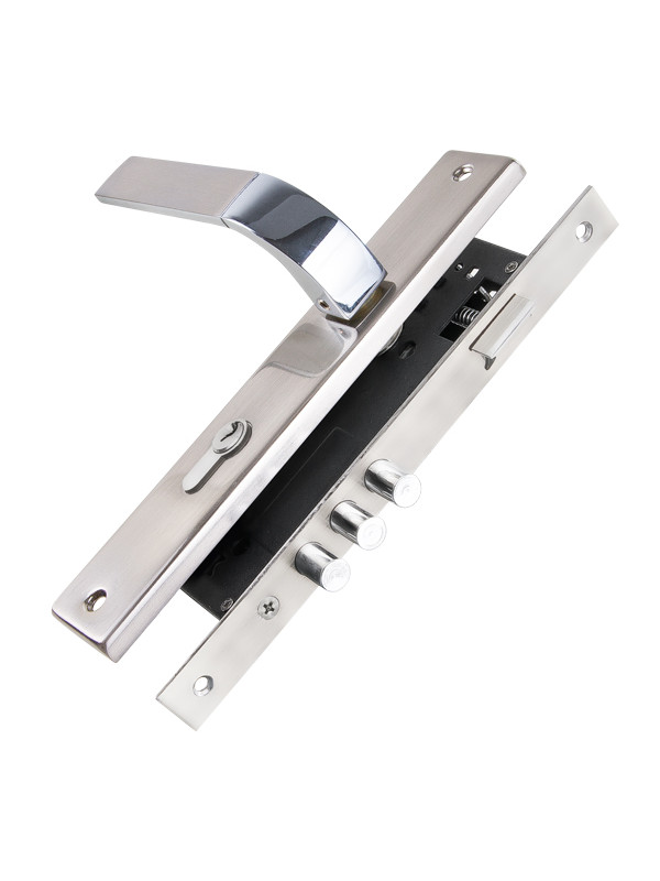 Замок цилиндровый Punto (Пунто) с ручкой LOCKSET90.ORION.4585-3 (KIT P90 4585/3 ORION) SN/CP мат.никель/хром