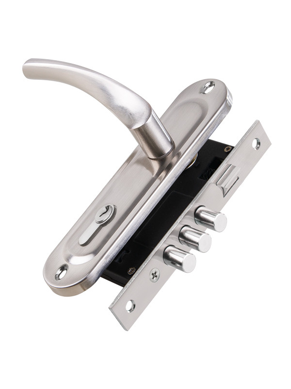 Замок Punto (Пунто) цилиндровый в комплекте с ручкой LOCKSET15.CRONA.4061-3 (KIT P15 4061/3 CRONA) SN мат.никель