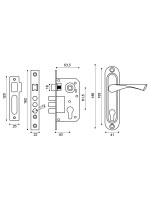 Замок Punto (Пунто) цилиндровый в комплекте с ручкой LOCKSET15.CRONA.4061-3 (KIT P15 4061/3 CRONA) SN мат.никель