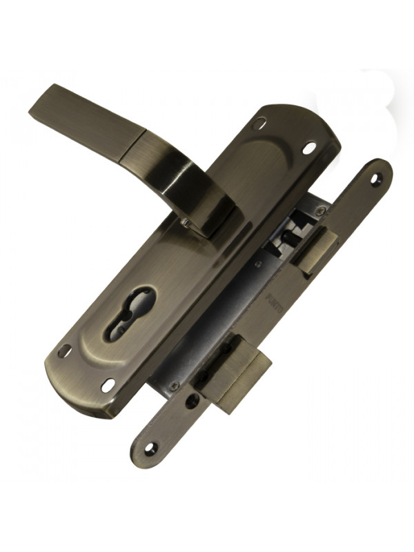 Корпус замка Punto (Пунто) с ручкой LOCKSET25.ORION.5558-1 (KIT P25 5558 ORION) AB бронза