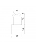 Замок Fuaro (Фуаро) навесной PL-UNI-0138-L (PL-01-38-L) 3key англ. /коробка