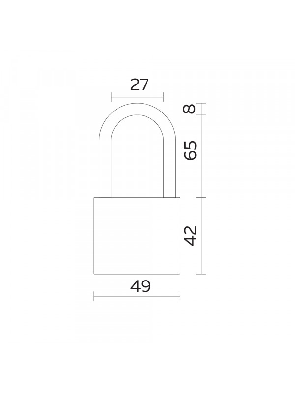 Замок Fuaro (Фуаро) навесной PL-UNI-0150-L (PL-01-50-L) 3key англ. /коробка