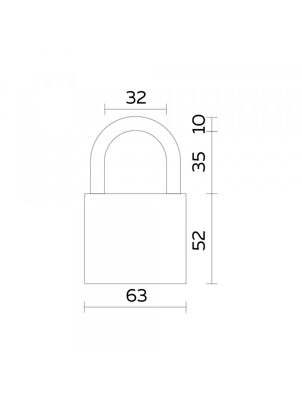 Замок Fuaro (Фуаро) навесной PL-UNI-0163 (PL-01-63) 3key англ. /коробка