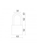 Замок Fuaro (Фуаро) навесной PL-UNI-0163-L (PL-01-63-L) 3key англ. /коробка