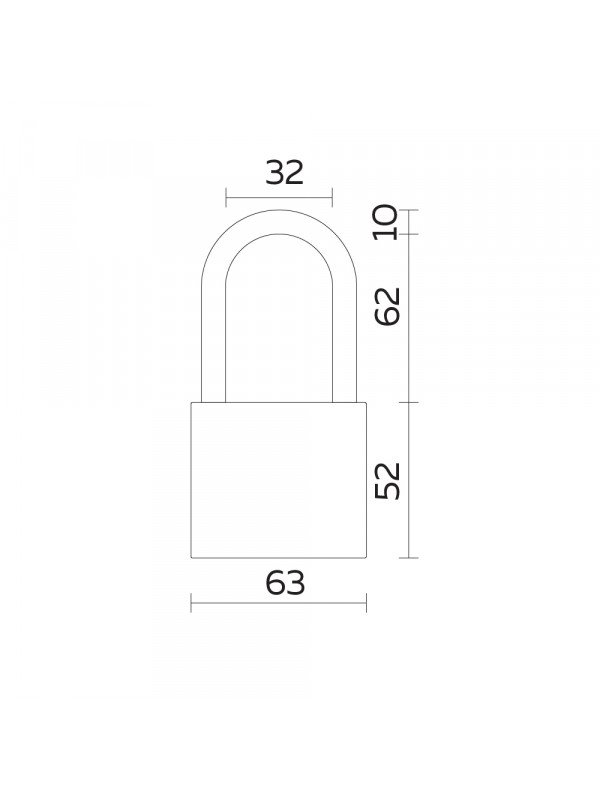 Замок Fuaro (Фуаро) навесной PL-UNI-0163-L (PL-01-63-L) 3key англ. /коробка