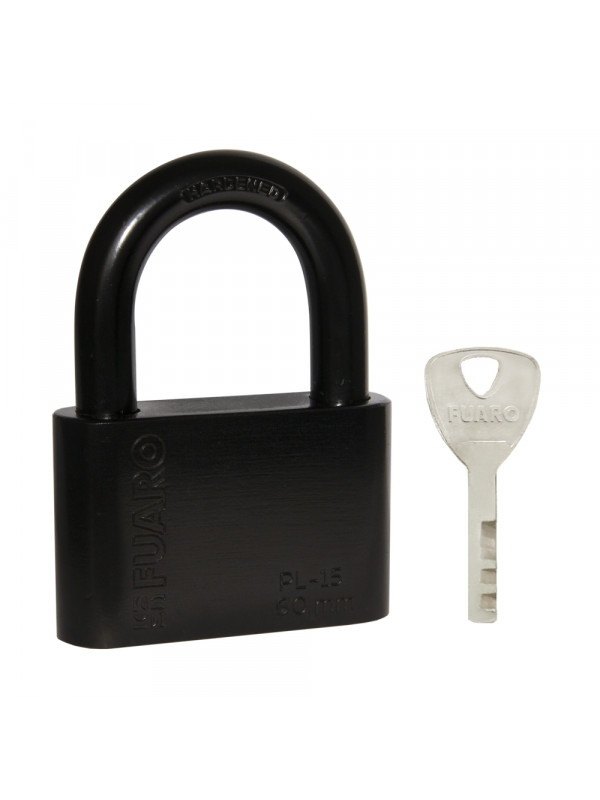 Замок Fuaro (Фуаро) навесной PL-WEATHER-1560 Black 4 fin key ( PL-15-60) диск. /блистер