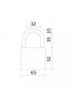 Замок Fuaro (Фуаро) навесной PL-PROTEC-0263 3key (PL-02-63) англ. /блистер