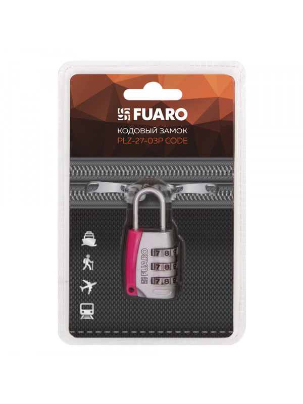 Замок Fuaro (Фуаро) кодовый PLZ-TRAVEL-2703P CODE (PLZ-27-03P) /блистер