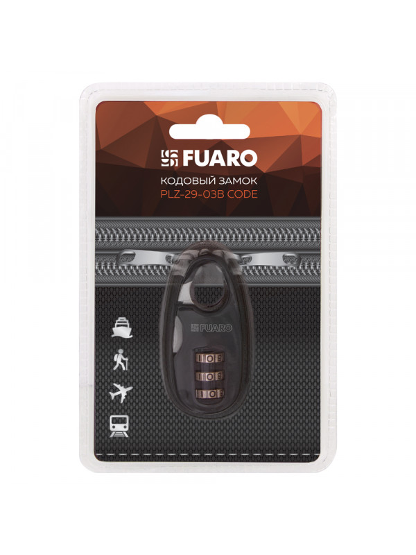 Замок Fuaro (Фуаро) кодовый PLZ-TRAVEL-2903B CODE (PLZ-29-03B) /блистер