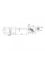 Цилиндровый Fuaro (Фуаро) механизм (D-PRO507-8) D-PRO5007-8Key75(40+10+25) CP хром 5+1Key со штоком перекод.