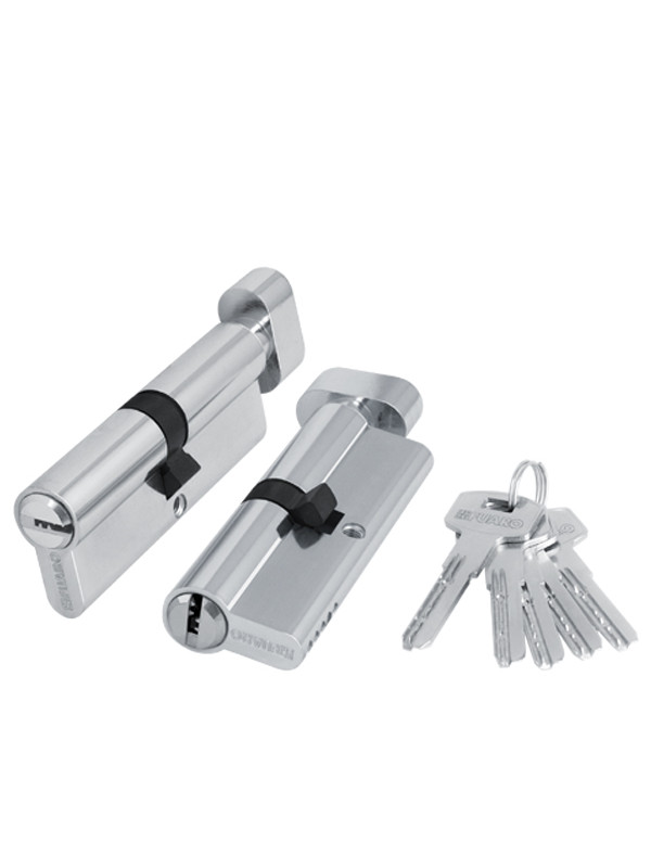 Цилиндровый Fuaro (Фуаро) механизм (200 ZM/90) 2000ZMKnob90(35+10+45) CP хром 5Key с вертушкой