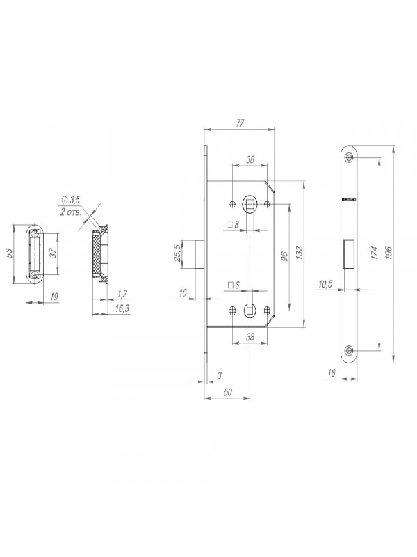 Защелка Fuaro (Фуаро) врезная MAGNM96WC-50 (M96WC-50) WH белый