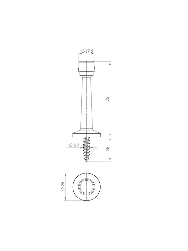 Упор Fuaro (Фуаро) дверной настенный STOPPER/15 (DS-15) BL-24 черный