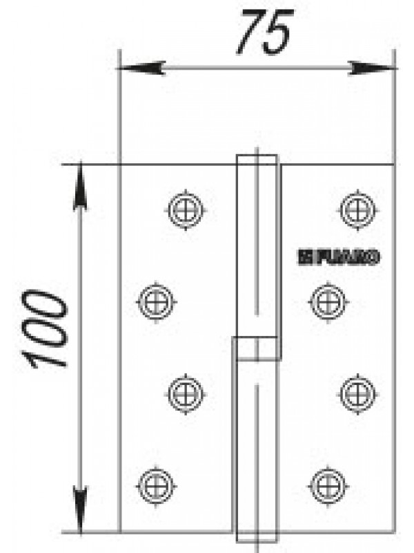 Петля Fuaro (Фуаро) съемная IN4430SR-BL GR правая (413/BL-4 100x75x2,5) графит БЛИСТЕР