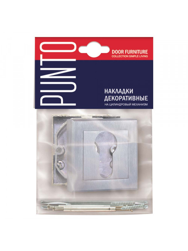 Накладка Punto (Пунто) под цилиндр ET.K.QL52 (ET QL) SSC-16 сатинированный хром