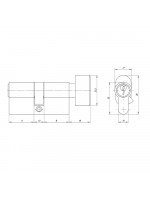 Цилиндровый Ajax (Аякс) механизм (AZ102/90) AZ1002Knob90 (40+10+40) CP хром