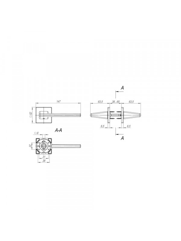 Ручка Fuaro (Фуаро) раздельная K.SL52.PRIME (PRIME SL) BL-24 черный