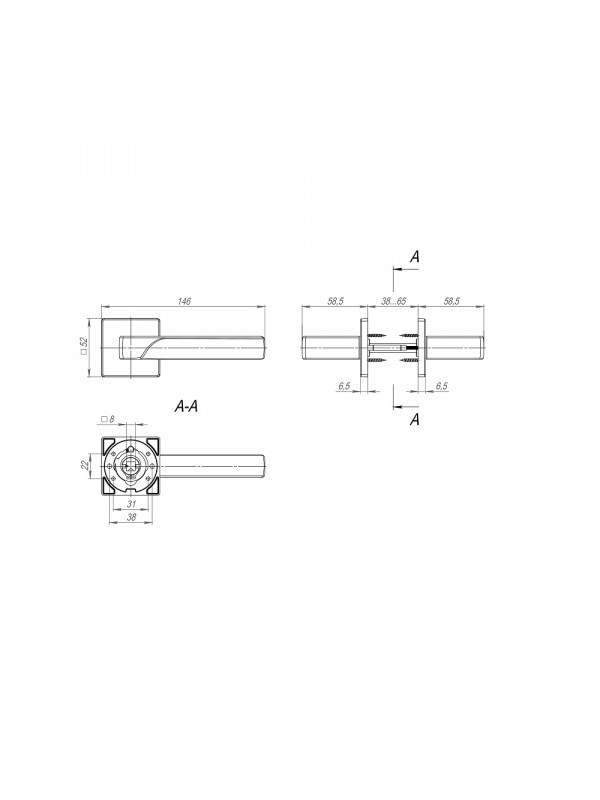 Ручка Fuaro (Фуаро) раздельная K.SL52.FLY (FLY SL) GR-23 графит