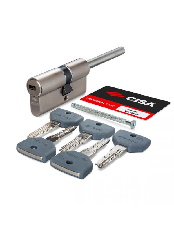 Цилиндровый механизм Cisa (Чиза) под вертушку (дл. шток) ASIX PRO P8 0Q317-81.12 (65 мм/30+10+25), НИКЕЛЬ