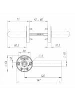 Ручка Fuaro (Фуаро) раздельная R.DSS201-0204/19 (INOX 201) BLACK