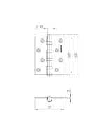 Петля Armadillo (Армадилло) универсальная IN4500UC-BL BPVD 100x75x3 INOX304 вороненый никель БЛИСТЕР